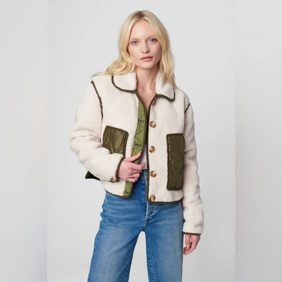 NWT BLANKNYC Anthropologie Cloud Forest Sherpa Jacket Sz Small - Picture 1 of 10